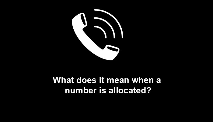 What does it mean when a number is allocated?