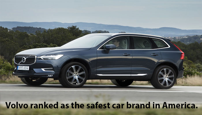 Volvo ranked as the safest car brand in America. 
