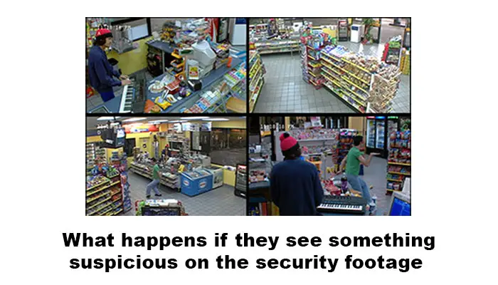 What happens if they see something suspicious on the security footage
